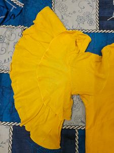 Yellow Ruffled Sleeve Top