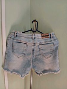 Denim Shorts with Braided Detail