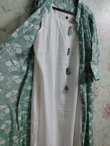 Green Floral Print Gown with Shrug