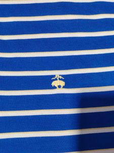 New Brooks brothers Blue &amp; White Striped Polo Shir