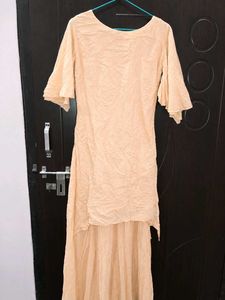 Elegant Peach Embroidered Gown