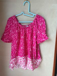 Chic Floral Print Short Sleeve Top