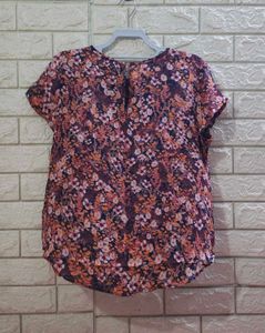 H&amp;M Floral Print Short-Sleeve Blouse, Size 40