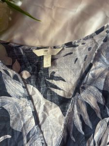 Tropical Print V-Neck Top