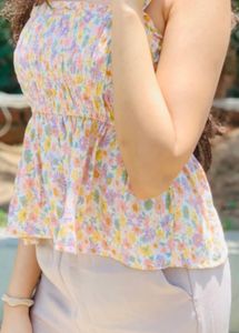 Floral Smocked Tank Top