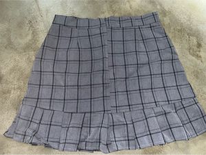Plaid Design Fishtail Skirt With Built in Shorts