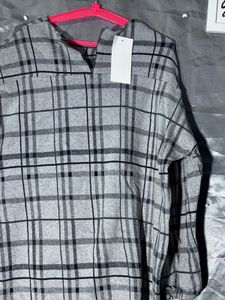 ZARA grey check Tunic top
