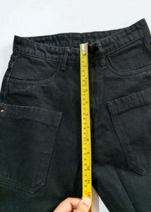 Black Cargo Wide Leg Jeans