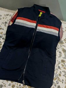 Men's Navy Blue Striped Track Jacket