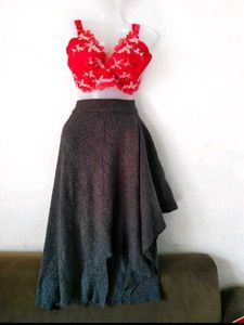 Gray Asymmetrical Skirt(size-30,34)