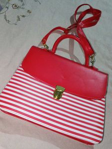 Chic Striped Handbag, Made in Thailand
