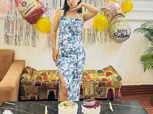 Blue & White Print Maxi Dress