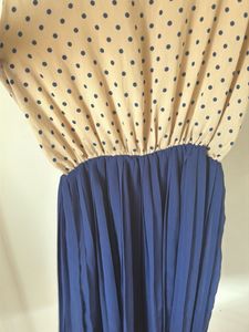 Chic Polka Dot &amp; Pleated Midi Dress