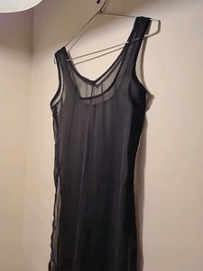 Transparent Sheer Black Slip