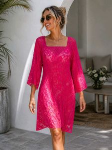 Vibrant Pink Lace Dress