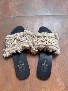 Imported Boho-Chic Shell Slip-Ons