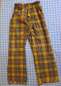 Yellow Plaid Wide Leg Pants