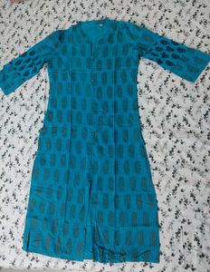 Turquoise Printed Kurta