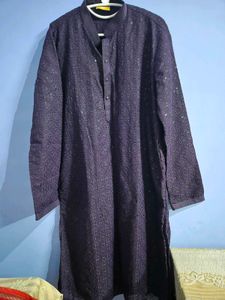 Purple  Embroidered Kurta Set