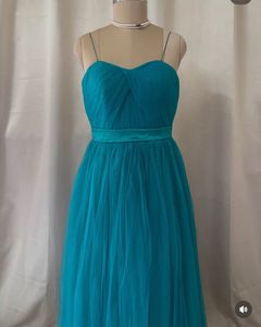 Elegant Teal Tulle Maxi Dress