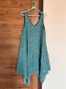 Boho Teal Lace Summer Dress