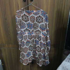 Boho Print Open Front Kimono