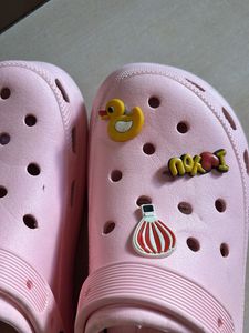 Cute Pink Clogs with Charms