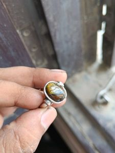 TIGERS EYE Stone Ring IN PURE SILVER