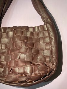 Brown Woven Leather Shoulder Bag