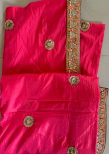 Elegant Orange Embroidered Lehenga Set