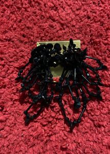 Black Beaded Dangle Earrings