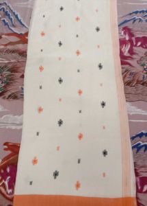 Elegant off White pure cotton Kolkata Saree with O