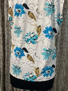 White Floral Sleeveless Top