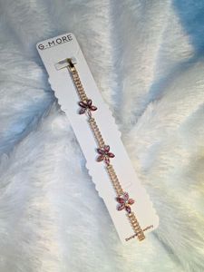 G.MORE Pink Flower Tennis Bracelet