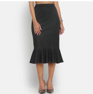 Chic Pinstripe Flared Skirt