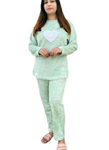 Cozy Mint Green Heart Pajama Set