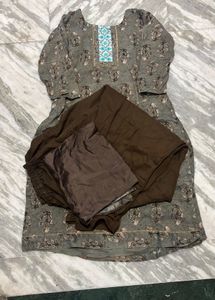 Stylish Grey Printed Kurta