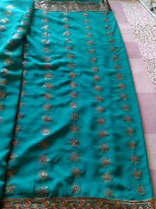 Very Beautiful Heavy Work Saree With Blouse