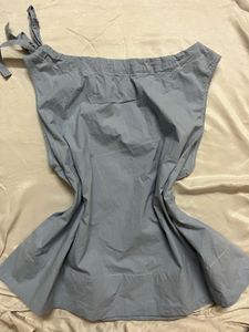 Light Blue Tie Shoulder Top