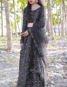Elegant Black Sequin Lehenga Choli