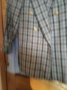 Classic Plaid Double-Breasted Blazer