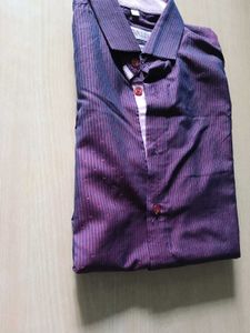 Men's Purple Striped Dress Shirt
