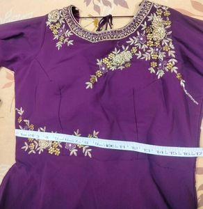 Elegant Purple Ethnic Gown