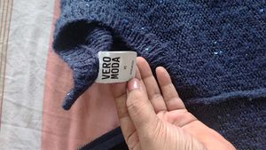 vero moda Sparkly Blue Knit Sweater with sequence