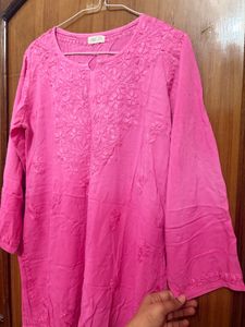 Vibrant Pink Embroidered Kurta