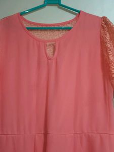 Elegant Peach Ethnic Gown