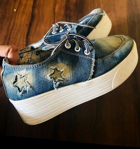 Denim Shoes Having Heels Type Sole….