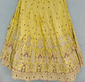 Stunning Yellow Embroidered Lehenga