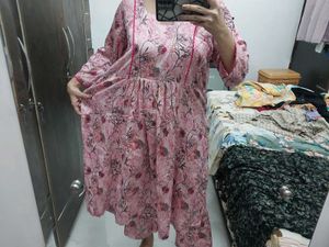 Pink Floral Kurta Set