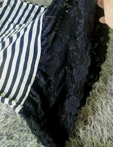 Striped Lace Trim Tank Top
